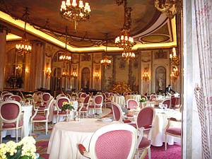 The dining room of the Ritz Restaurant