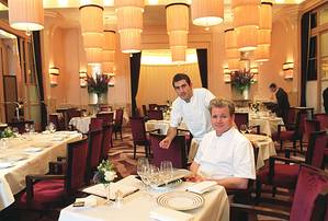 Ramsay, with his chef, Mark Sargeant, at Claridge's