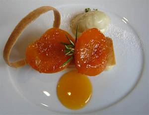 Fried apricots with rosemary at Ambassade