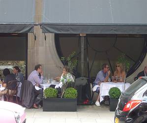 Scott's summer pavement terrace; a popular spot for smokers